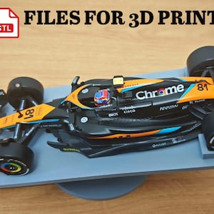 F1 Car Display Stand STL – 3D Printed 1:24 Scale Model Holder, Diecast Car Support for Shelf or Desk – Instant Download