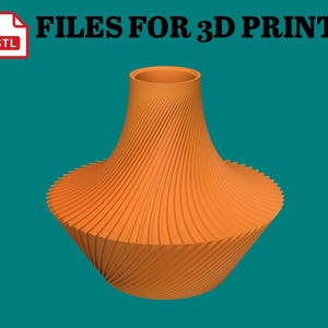 Twisted Spiral Vase STL, Ribbed Vase Design, Minimalist Decorative Vase, File for 3D Printing
