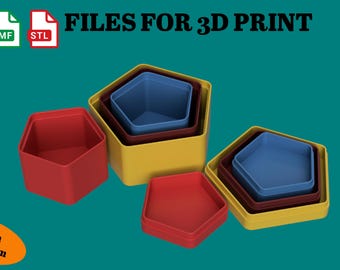 3D Printable Penta Box with Lid: Geometric DIY Storage (STL 3MF File Download)