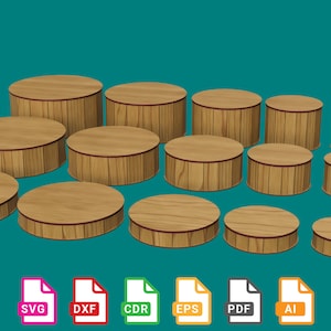 Cajas de regalo redondas, conjunto de 18 cajas de regalo, cajas de almacenamiento, archivo para CNC - svg+dxf+cdr+eps+pdf+ai