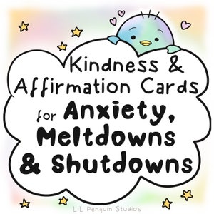 Autisme Meltdown Bevestigingskaarten voor Lanyard, Autistische Shutdown/ Burnout Hulp, Neurodivergerende Zelfliefde Cadeau, Kalmerende ADHD Angst Print