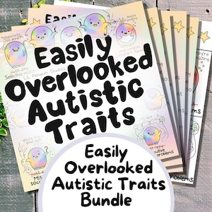 Autistic Traits Digital Bundle, Autism Zine, Neurodiversity Zine, Teacher Printout, Counselor Printable, Therapy Tool, Coaching Material