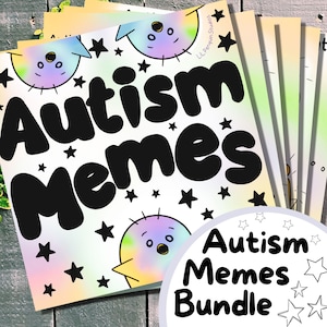Pacote de memes sobre autismo em JPEG, impressões engraçadas sobre autismo, pacote de presente digital sobre neurodiversidade, impressões neurodivergentes para adultos, obras de arte do orgulho autista