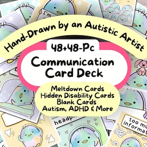 Afdrukbare ASS-communicatiekaarten, non-verbale autistische volwassen fotokaart, autisme angst selectief mutisme verborgen handicapkaarten, OC, SLP