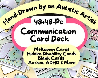Printable ASD Communication Cards, NonVerbal Autistic Adult Picture Card, Autism Anxiety Selective Mutism Hidden Disability Cards, AAC, SLP