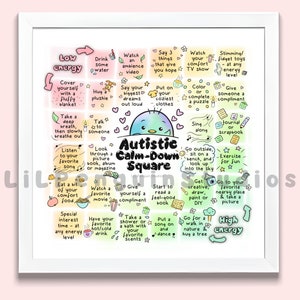 Autistische Selbstfürsorge-Druck, Autismus Poster, Erdungsaktivität, Burnout-Genesung, Kernschmelze Download, Neurovielfalt JPG, SLP Tool, Angst Hilfe