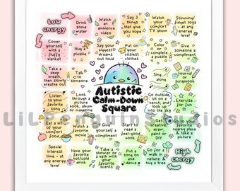 Autism Self-Care Help, Autistic Print, Calming Activity, Anxiety Relief, Burnout Aid, Meltdown Recovery, Neurodivergent Download, SLP Poster