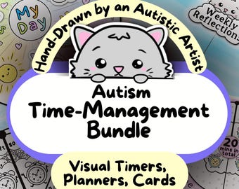 Autism Time-Management Cards, Visual Timers, and Planners (Digital Download)