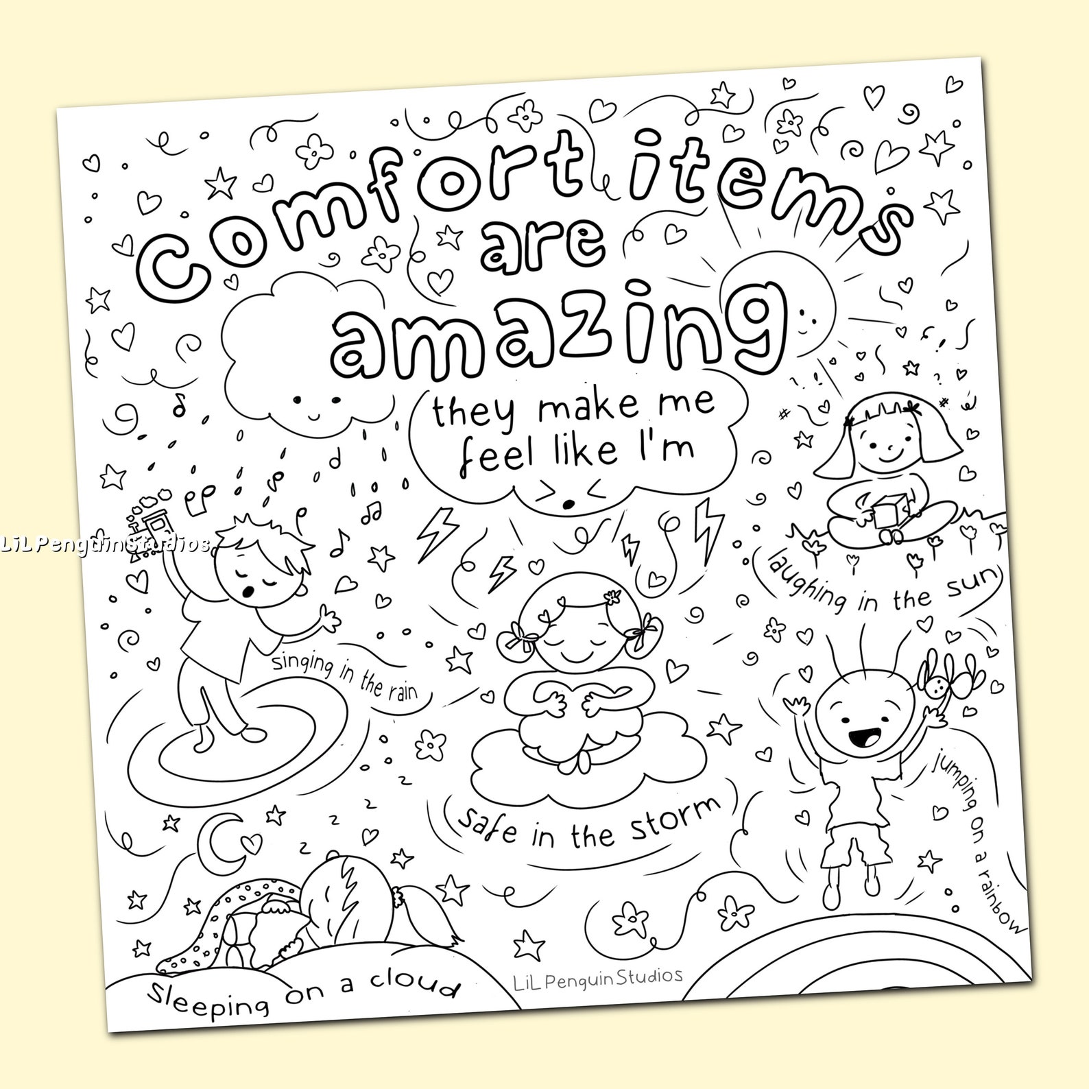 Neurodiversity Coloring Page, Plushie Lover, Autism Coloring Page