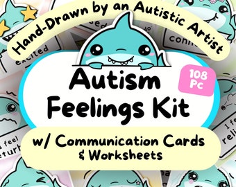 Shark Autism Communication Cards,  Energy Level, Feelings Chart, Emotions Flashcard, Adult Autistic Worksheet, ASD Anxiety Relief, SLP Tool