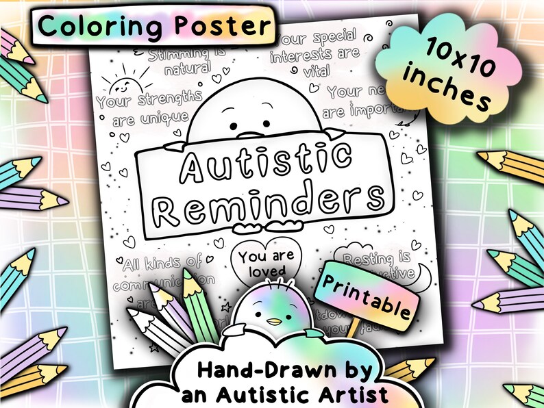 Printable Colouring Page, Autistic Affirmations, Autism Activity Page ...