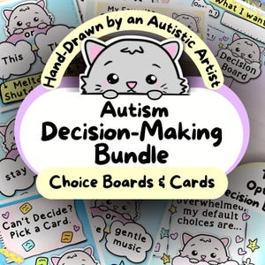 Autismus Entscheidung Kit, Visuelle Exekutiv Funktionskarten, Auswahltafeln, Hilfe zur täglichen Routine, Unterstützung für autistische Kernschmelzungen, SPED Lehrer zum Ausdrucken