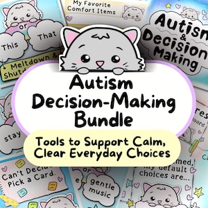 Autism Decision-Making Bundle, Visual Choice Boards, Autistic Kids Executive Functioning Chart, Cards for Overwhelm, Adult Meltdown Support