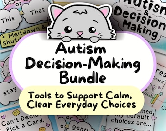 Autism Decision-Making Bundle, Visual Choice Boards, Autistic Kids Executive Functioning Chart, Cards for Overwhelm, Adult Meltdown Support