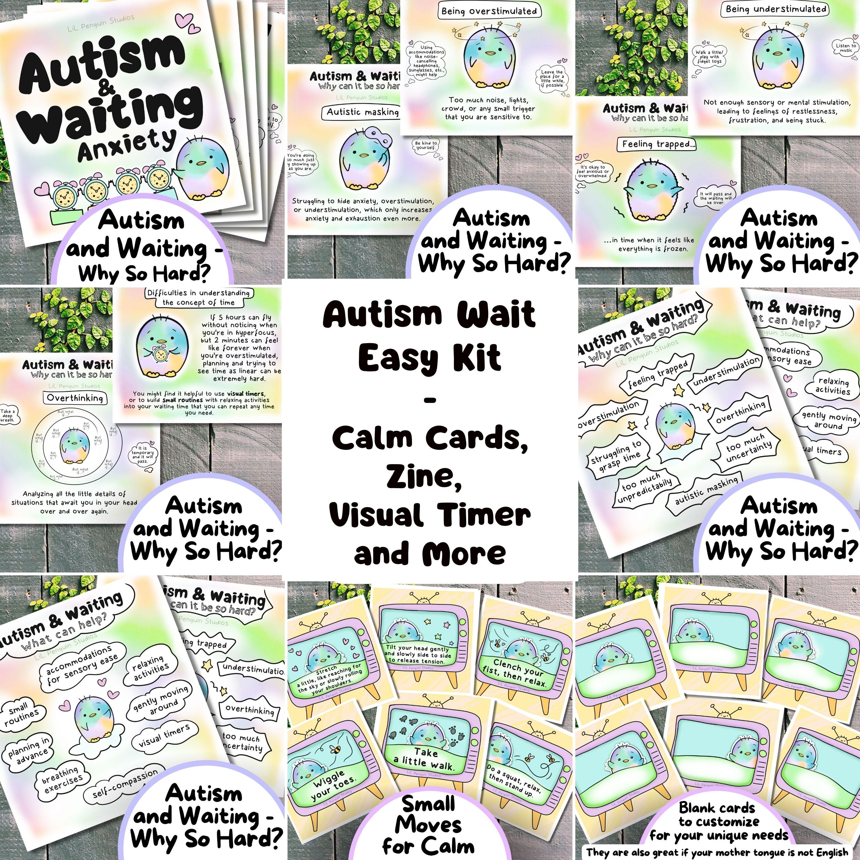 Wait Box Autism Autism Anxiety Relief Kit for Waiting and Travel, ASD Calming Cards ...