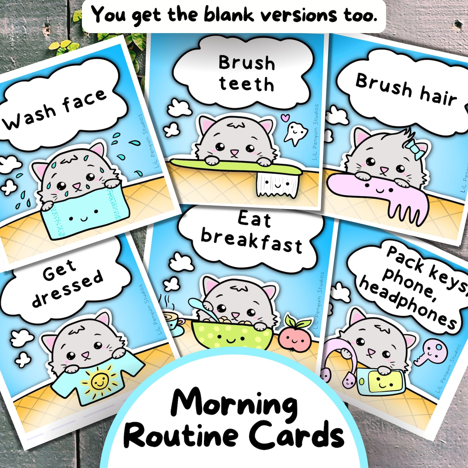 Cat Routine Schedule: Chart & Cards, Autistic Adult Visual Routine ...