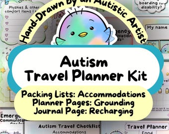Autism Planner for Travelling, Autistic Travel List, Road Trip ASD Journal, Vacation Executive Function Aid, Accommodation Packing Checklist