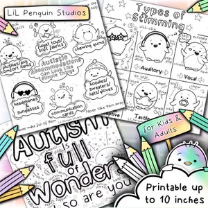 Autism Coloring Book, Autism Activities, Autism Gift, Printable Adult ...