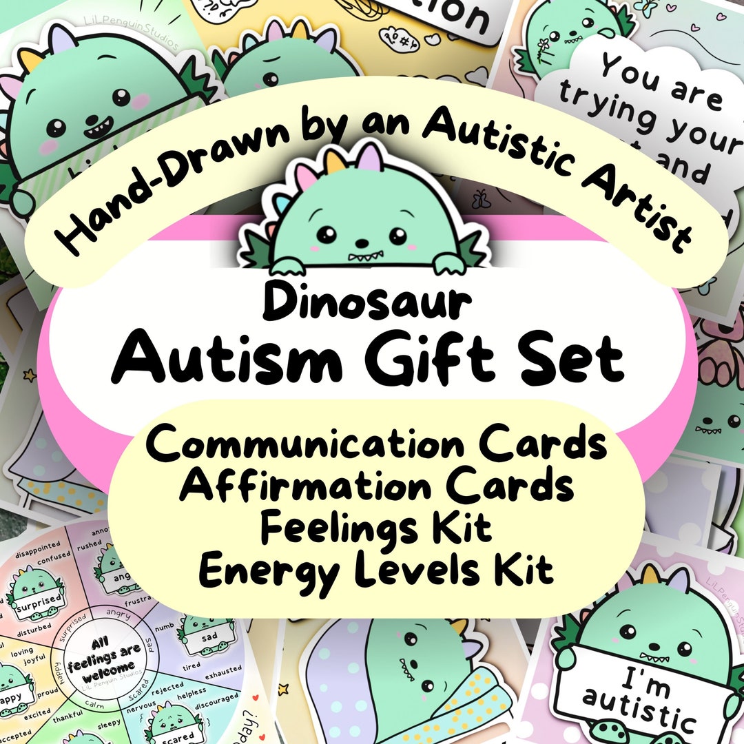 Dino Autism Communication Cards, Cute Feelings Chart, Adult Autistic ...
