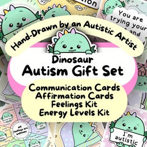 Dino Autism Communication Cards, Cute Feelings Chart, Adult Autistic Meltdown Kit, Disability Lanyard, Emotions List, Non Verbal Child AAC