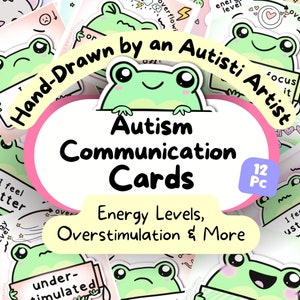 Kikker Autisme Lanyard Energieniveau AAC-kaarten, visuele signaalkaarten voor communicatie, SPED-zelfregulatietool, sensorische verwerking, hyperfocus