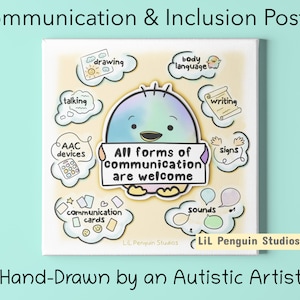 Autism Poster, Communication Print, Speech Language Therapist Printable, SLP PDF, Speech Pathologist Wall Art, Teacher Print JPEG