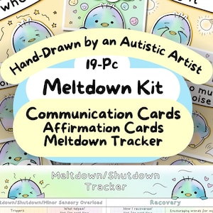 Kit de fusión, tarjetas de comunicación, rastreador de fusión, tarjetas de afirmación autista, comunicación imprimible no verbal, tarjetas de autismo no verbal