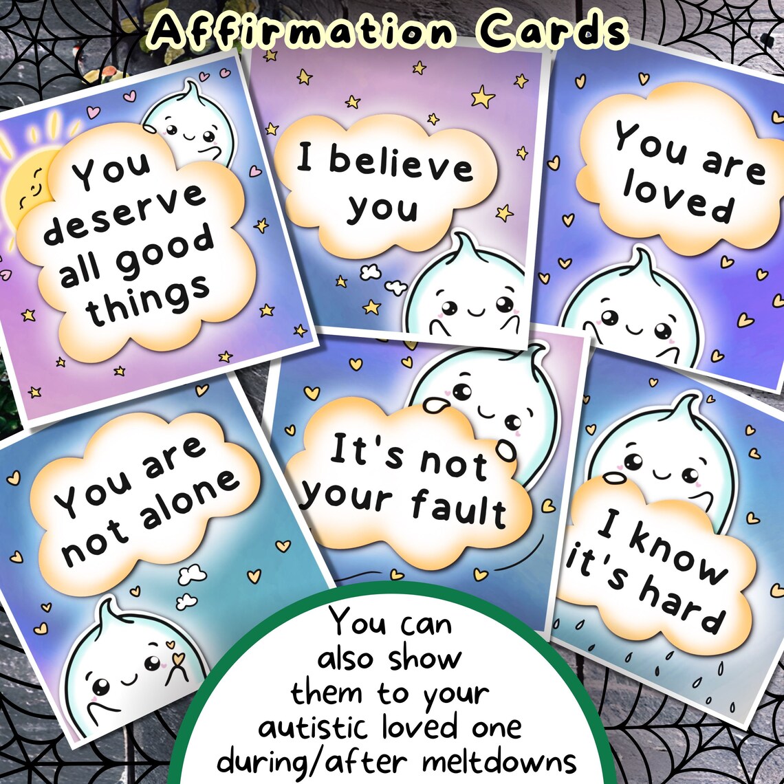Ghost Communication Cards, Halloween PDF Autistic Affirmations, Non ...