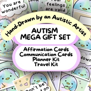 AUTISME Cadeauset, Communicatiekaarten, Autisme Planner/Journaal, Autisme Stickers, Autisme Reizen, Bevestigingskaartenset, Autistisch Kerstcadeau
