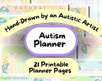 Autism Planner, ASD Printable Diary, Digital Undated Planner Insert, Autistic Planner Binder, Executive Functioning, Neurodivergent Journal