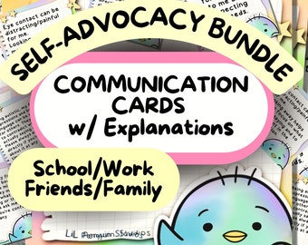 Self-Advocacy Communication Cards, Printable Autism Zine, Teen/ Adult NonVerbal Communication Card, Autistic Masking, Neurodivergent Cards