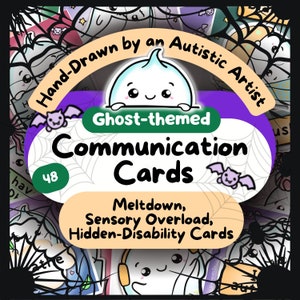 Cartes de communication fantômes pour adultes, outil non verbal sur l'autisme sur le thème d'Halloween, PDF sur les troubles du traitement sensoriel, kit imprimable Meltdown autistique
