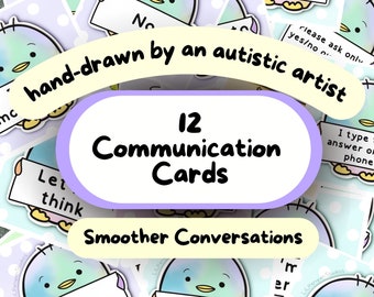 Non-Verbal Communication Cards for Selective Mutism, Adults and Children, Basic Conversation Tool, Speaking Difficulties, Non Speaking AAC,