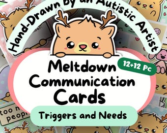 Reindeer Meltdown Communication Cards, Autism Aid (Digital Download)