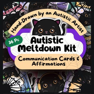 Kit chat adulte pour autistes : cartes de communication et affirmations sur la surcharge sensorielle, aide à l'épuisement professionnel pour autisme imprimable pour Halloween, outil de thérapie