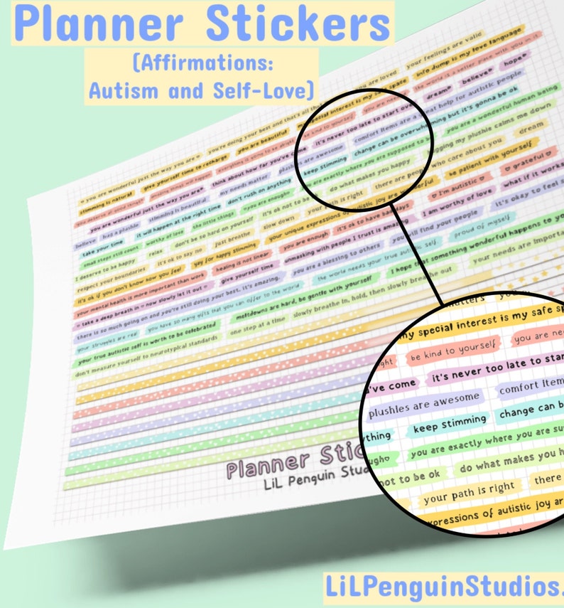 Autism Planner Sticker Bundle, Printable Autism Sticker Set, Digital Planner Stickers, Neurodiversity Journal Stickers, AuDHD Stickers, SPED image 5