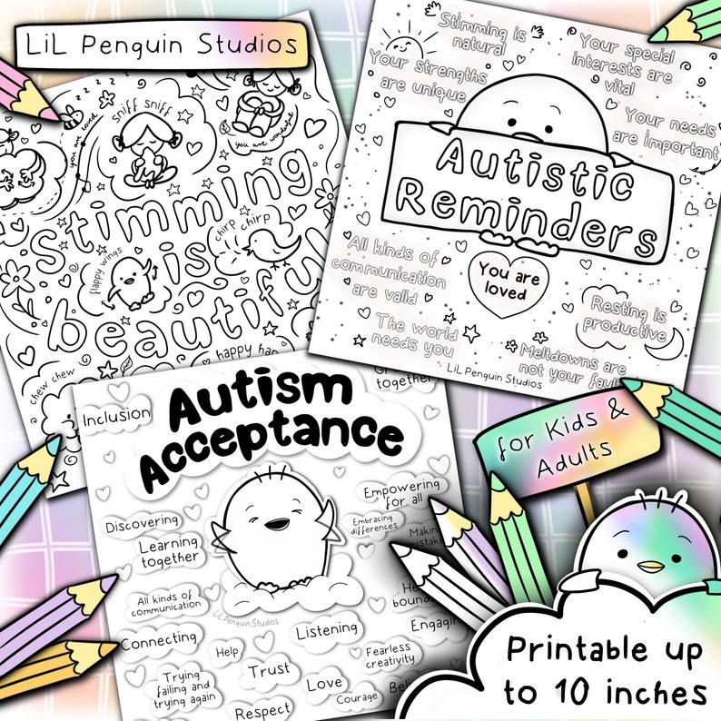 Autism Coloring Book, Autism Activities, Autism Gift, Printable Adult ...