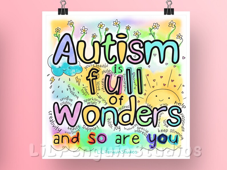 Autism Digital Poster Autistic Pride Square Print - Etsy Israel