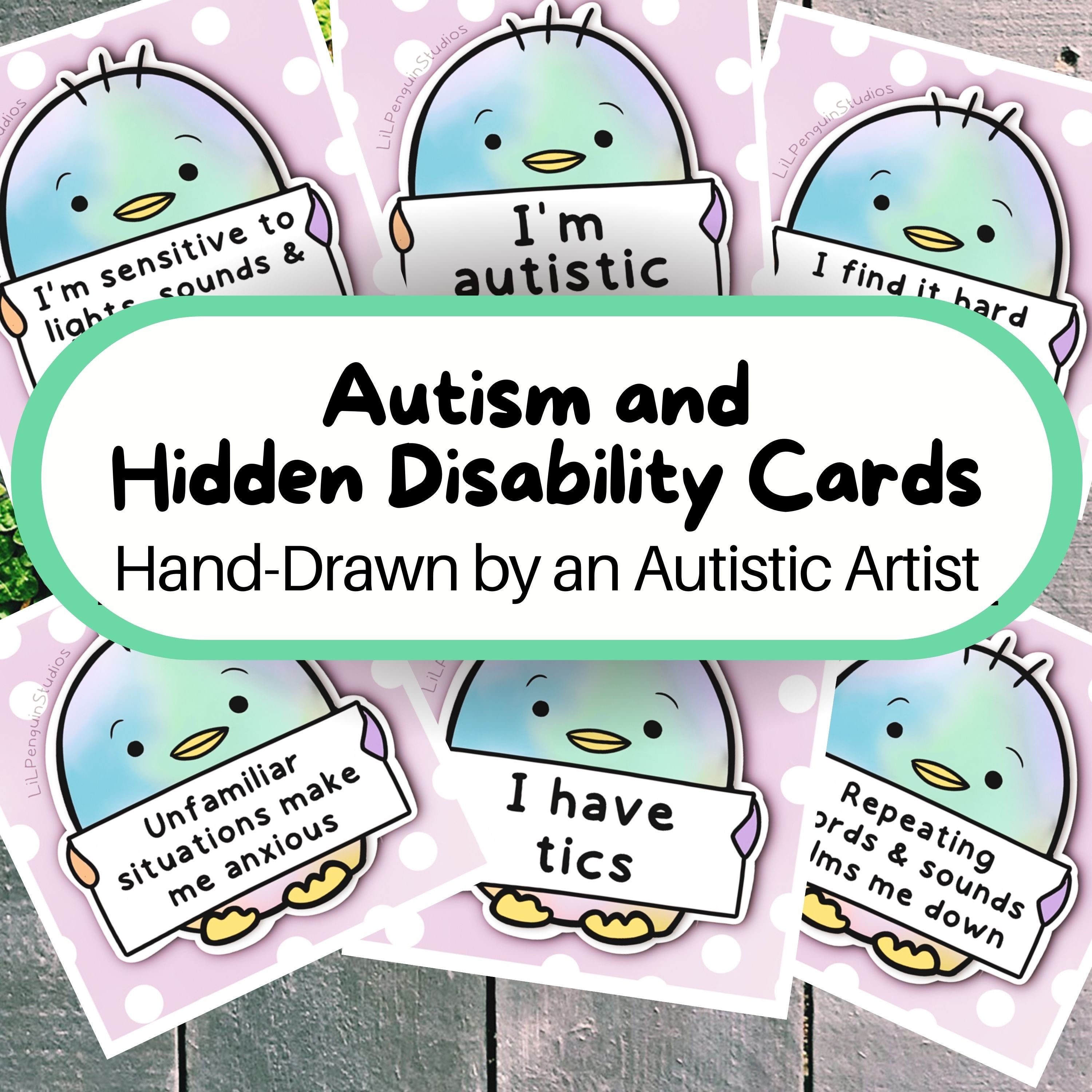 Autism & Hidden Disability Cards, PRINTABLE Medical Alert Tag/ Sign ...