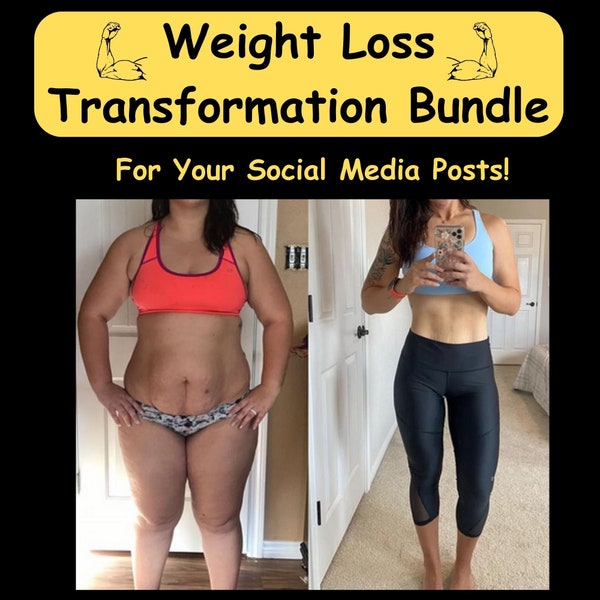 Weight Loss Transformation Bundle -Before and After Videos, Images For Your Social Media Posts! - Instant Download