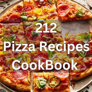 212 Pizza Recipes eBook - homemade pizza dough/pizza crust/pizza sauce - stuffed/classic/zesty/low-carb/hot/sweet - #pizzarecipes #cookbook