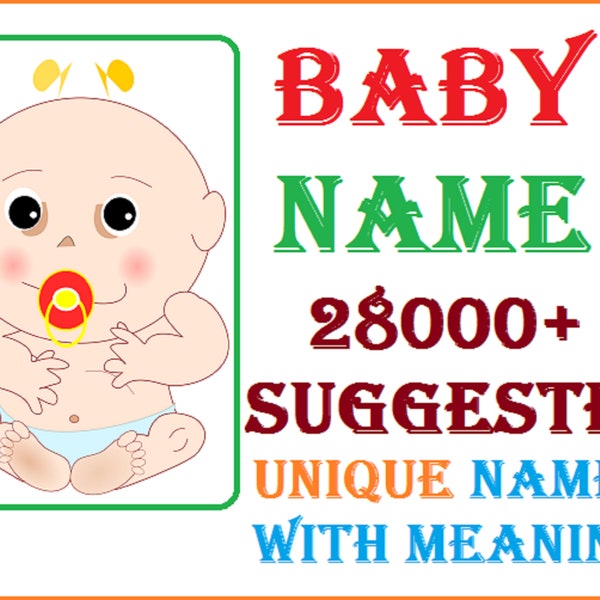 28000 Baby Name Suggestions With Name Meaning Digital Download #babyname #babyshower #babyboomer #baby