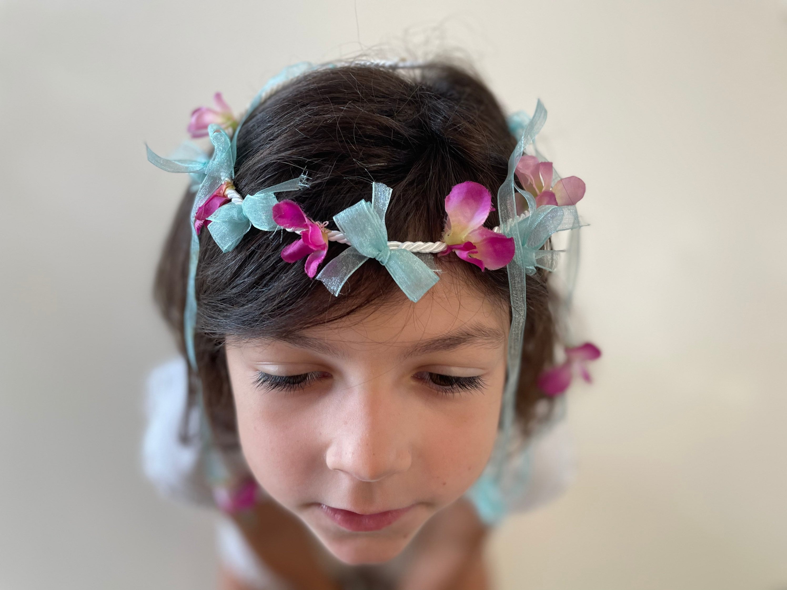 Antique Flower Headpiece with Organza Ribbon Organza Flower Crown - Etsy main image 3