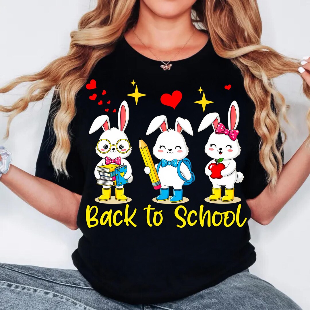 Back to School Bunny PNG, Cute School Rabbits Digital Download, First ...