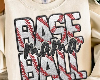 Baseball Mama PNG - Distressed Sports Mom Grafik (Digitaler Download)