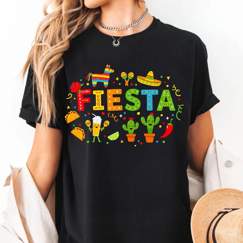 Fiesta Shirt PNG: Cinco de Mayo Party Clipart (Digital Download) image 2