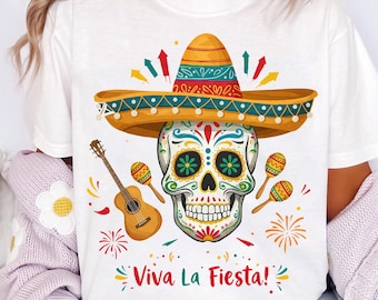 Cinco De Mayo PNG: Tequila, Tacos, Sugar Skull Fiesta (download digital)
