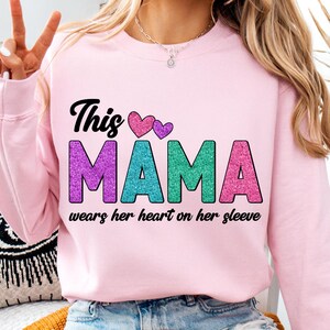 Glitter MAMA PNG: Rainbow Mom Shirt Sublimation Design (Digital Download)