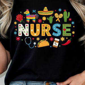 Funny Cinco De Mayo Nurse T-Shirt Design: Fiesta Party PNG (Digital Download)
