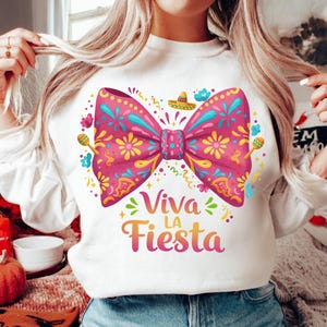 Viva La Fiesta Coquette Bow PNG,Diseño de sublimación Cinco De Mayo,Fiesta Bow Clipart,Descarga digital de fiesta mexicana,Lindo arco mexicano coqueta